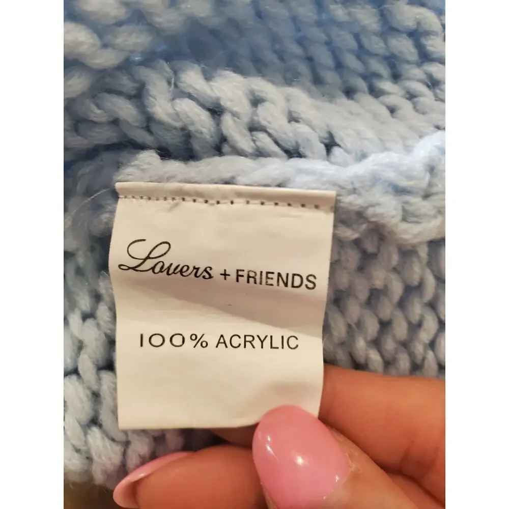 Lovers + Friends Blue chunky crop sweater size‎ Small